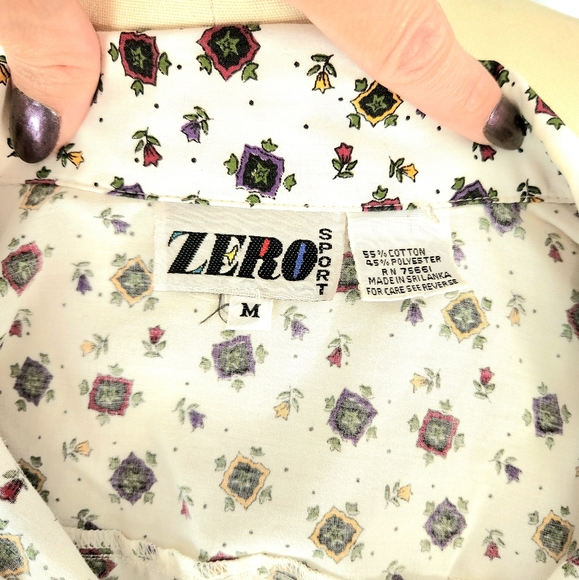 Vintage- 80s- Button-Down Printed Shirt- M - Picture 6 of 6